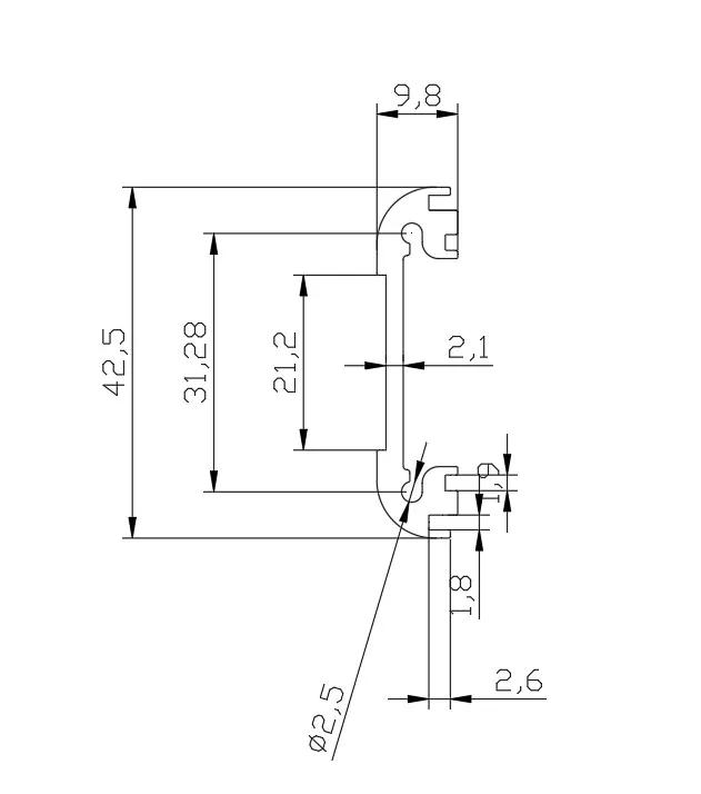 42.5mm Embedded Aluminum Extrusion Chassis for Industrial Electronics